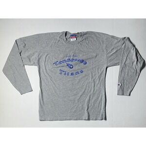 Tennessee Titans Long Sleeve Shirt Gray Medium NFL Champions Tag VTG Tee